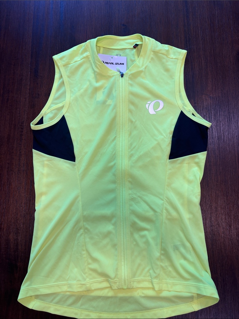 Pearl Izumi High-Visibility Yellow Sleeveless Cycling Jersey with Black Panels